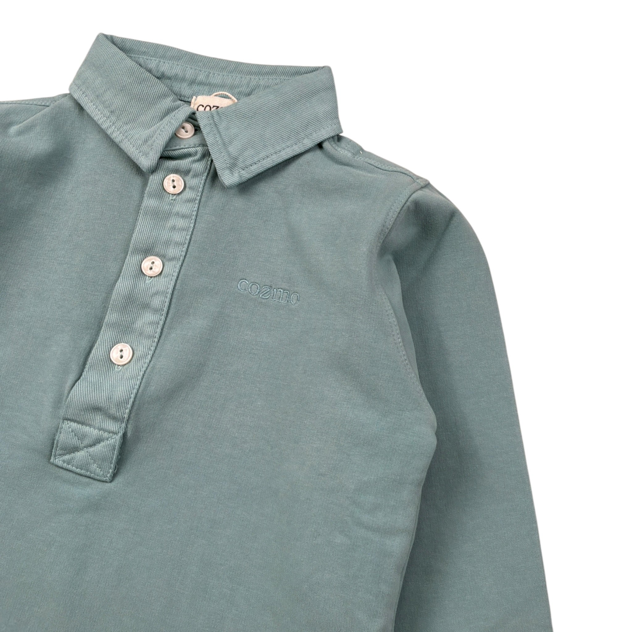 Cozmo Polo tinta unita Manica Lunga Verde per Bambino CALIK234W5 VERDE COZMO 