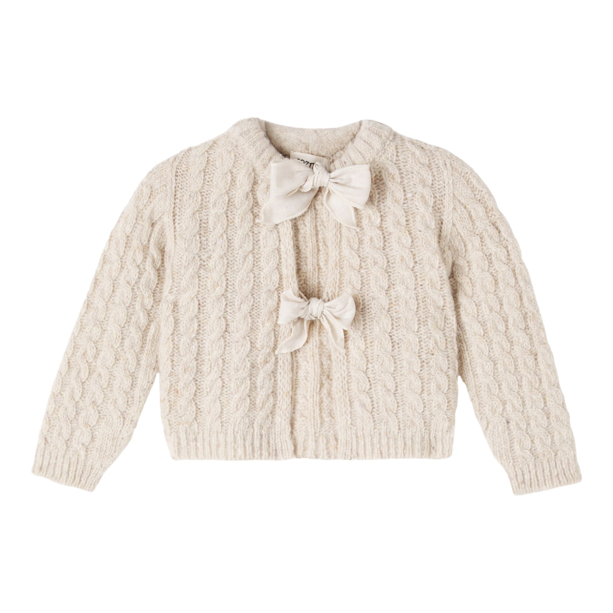 Cozmo Cardigan tinta unita con Fiocchi Beige per Neonata MARTINIQUE228W5 BEIGE COZMO 