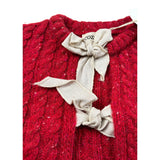 Cozmo Cardigan tinta unita con Fiocchi Rosso per Neonata MARTINIQUE228W5 ROSSO COZMO 