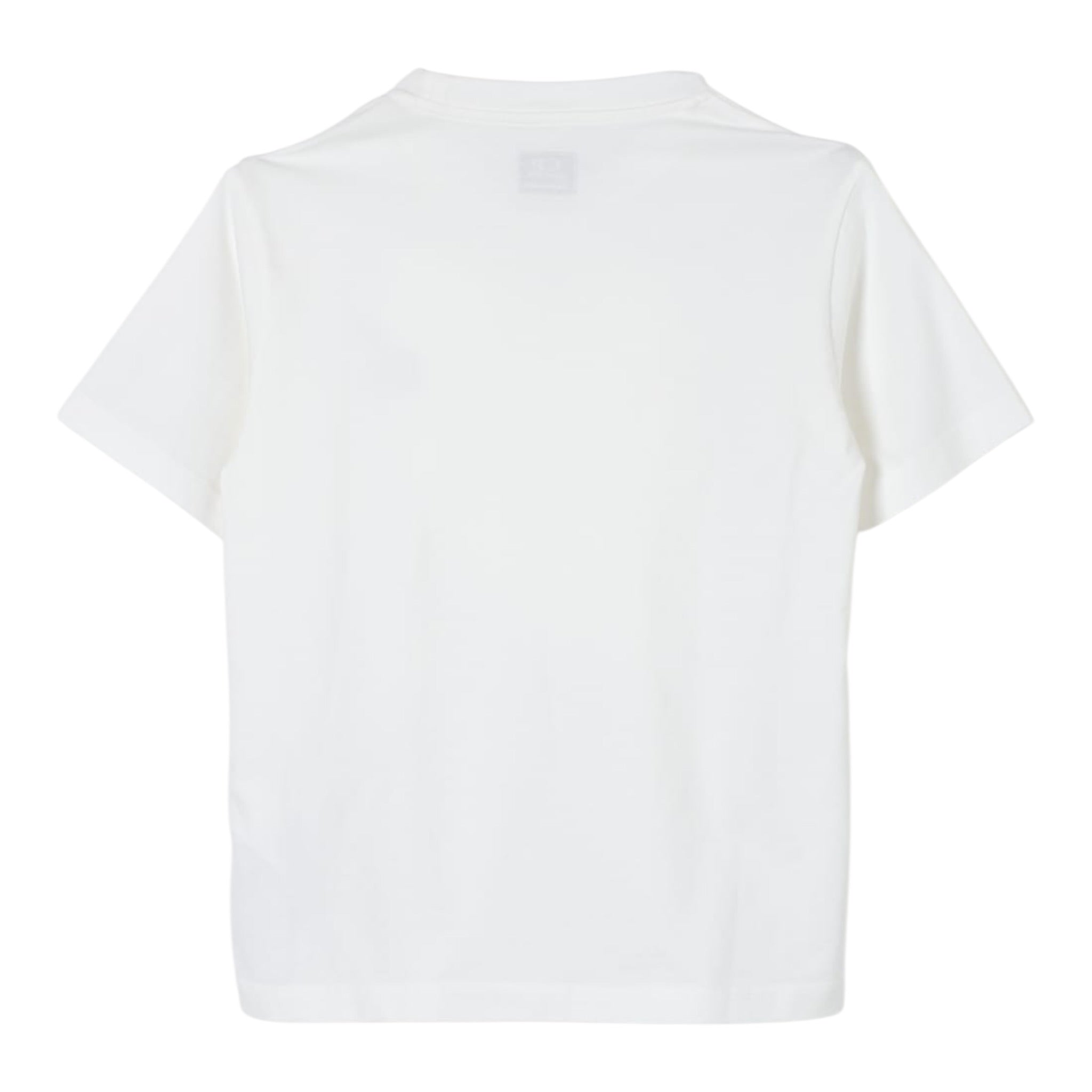 C.P. Company T-Shirt Girocollo tinta unita con Logo Bianco per Bambino C6M008 BIANCO C.P. COMPANY 
