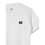 C.P. Company T-Shirt Girocollo tinta unita con Logo Bianco per Bambino C6M008 BIANCO C.P. COMPANY 