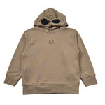 C.P. Company Felpa Chiusa con Cappuccio tinta unita con Logo Beige per Bambino CUF01B BEIGE C.P. COMPANY 