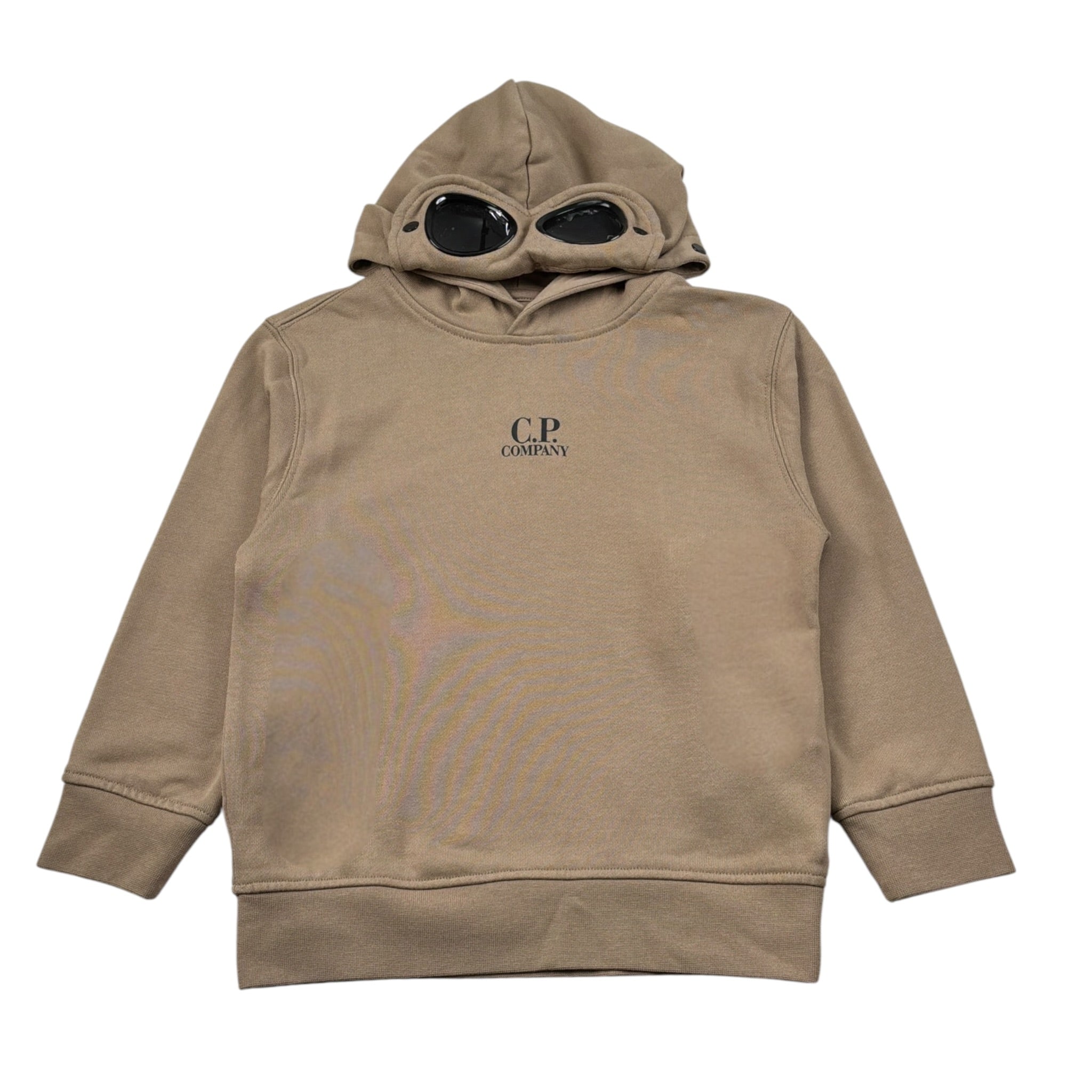 C.P. Company Felpa Chiusa con Cappuccio tinta unita con Logo Beige per Bambino CUF01B BEIGE C.P. COMPANY 