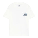 C.P. Company T-Shirt Girocollo tinta unita con Stampa Bianco per Bambino CUM00L BIANCO C.P. COMPANY 