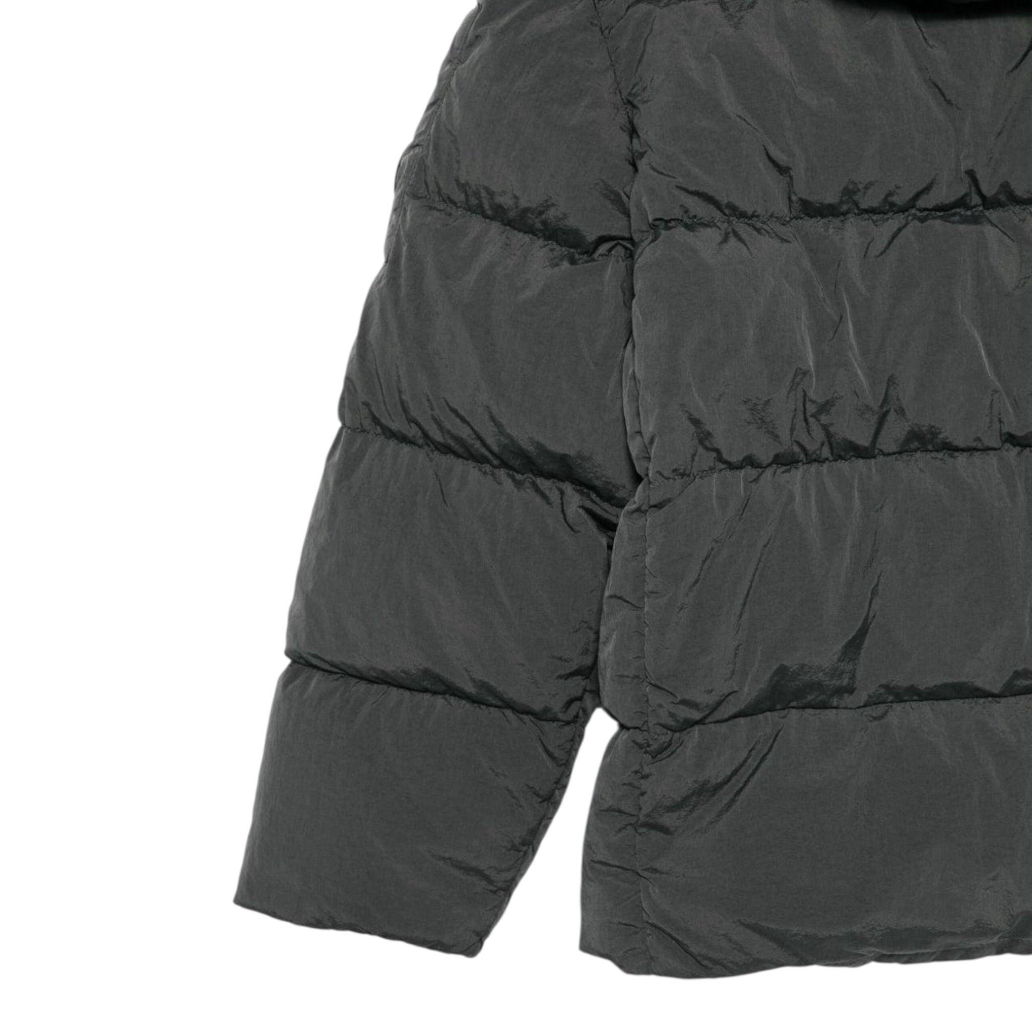 C.P. Company Giubbino tinta unita con Zip E Cappuccio Grigio per Bambino CUS01E GRIGIO C.P. COMPANY 