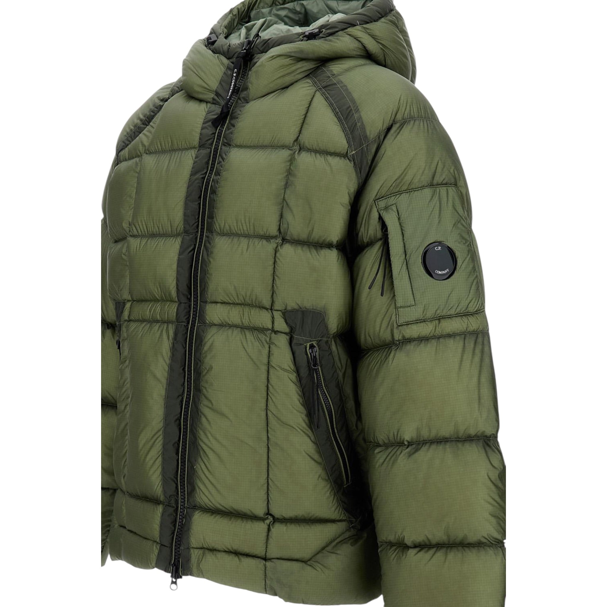 C.P. Company Giubbino tinta unita con Cappuccio Verde per Bambino CUS01F VERDE C.P. COMPANY 