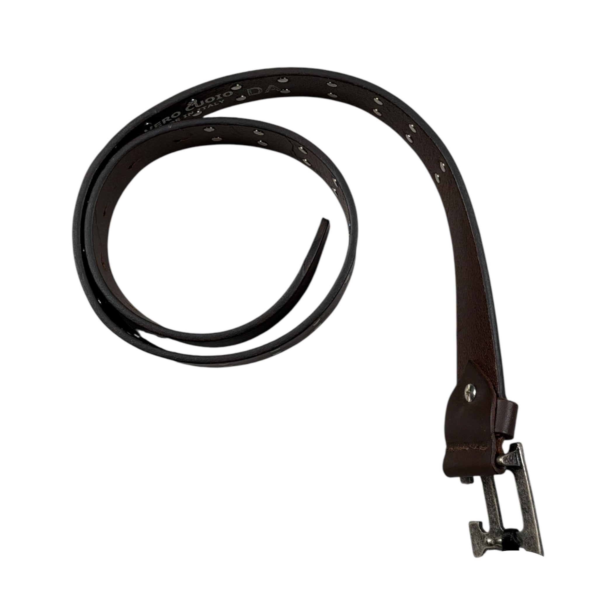 Daniele Alessandrini Cintura tinta unita con Borchie Marrone per Bambino 1231BELT1189 MARRONE DANIELE ALESSANDRINI 