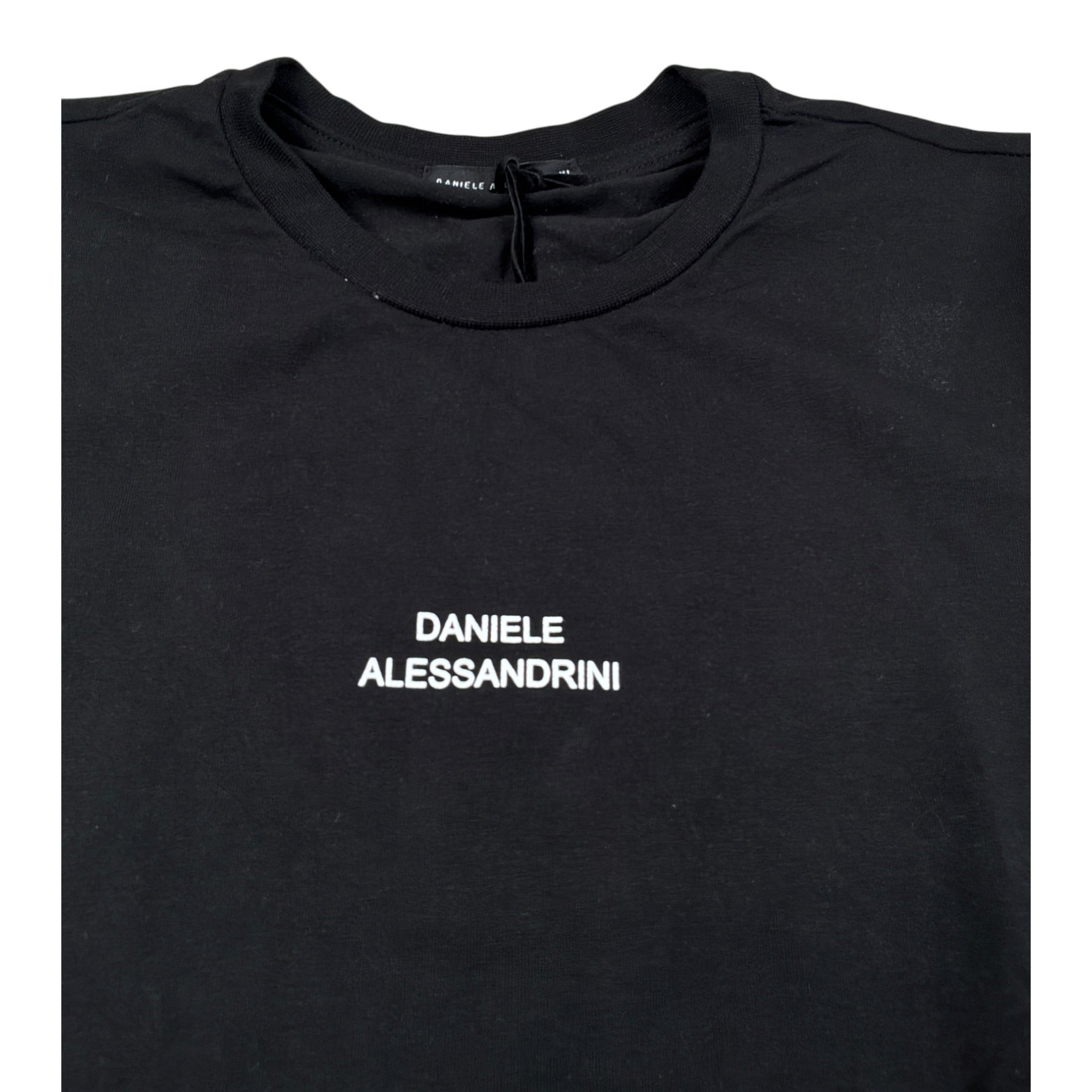 Daniele Alessandrini Shirt Girocollo tinta unita con Logo Nero per Bambino 1231M1441 NERO DANIELE ALESSANDRINI 