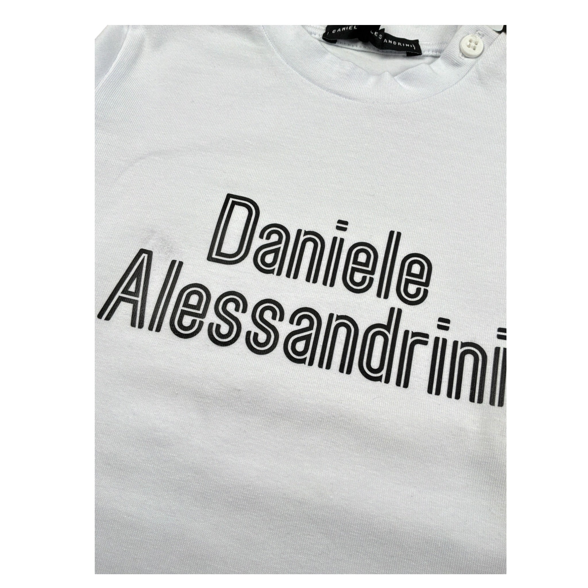 Daniele Alessandrini Shirt Girocollo tinta unita con Stampa Bianco per Neonato 1291M00140 BIANCO DANIELE ALESSANDRINI 
