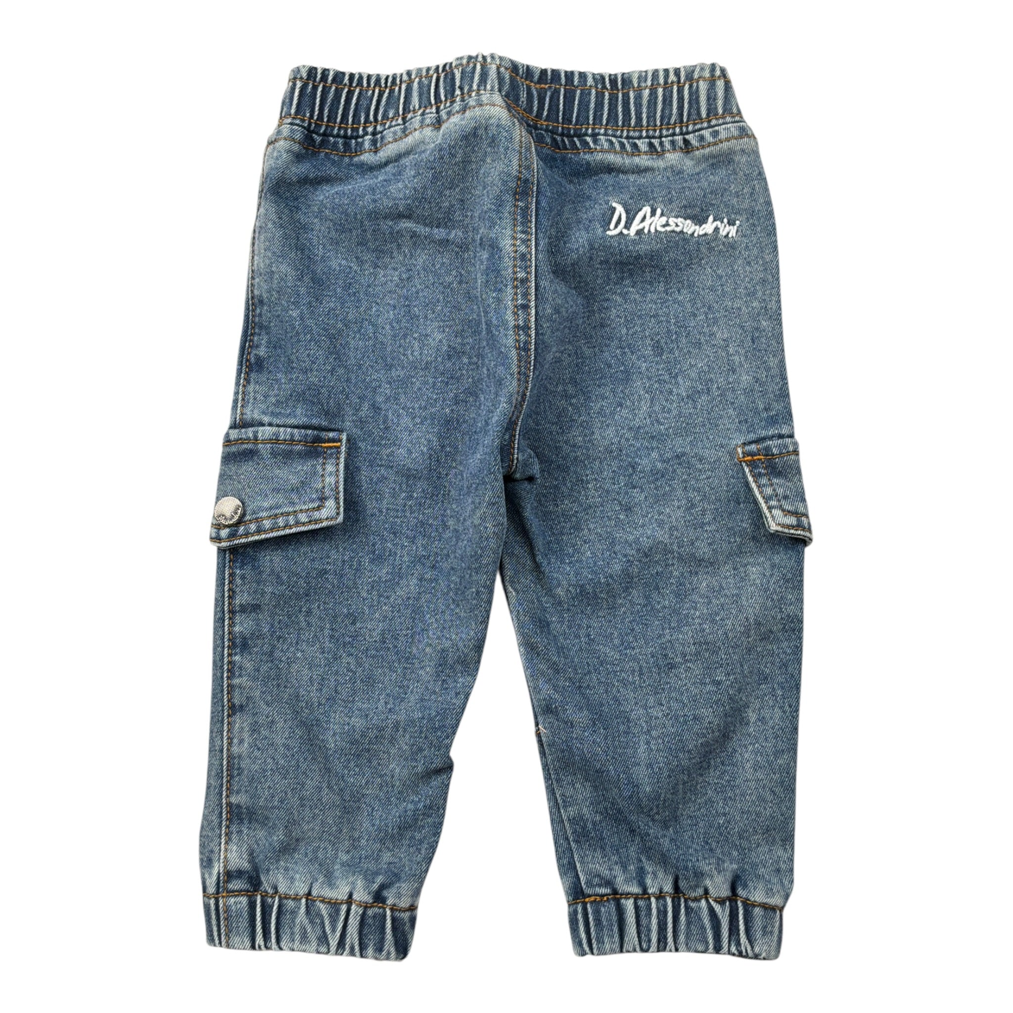 Daniele Alessandrini Jeans tinta unita con Elastico In Vita Blu per Neonato 1291PD00097 BLU DANIELE ALESSANDRINI 
