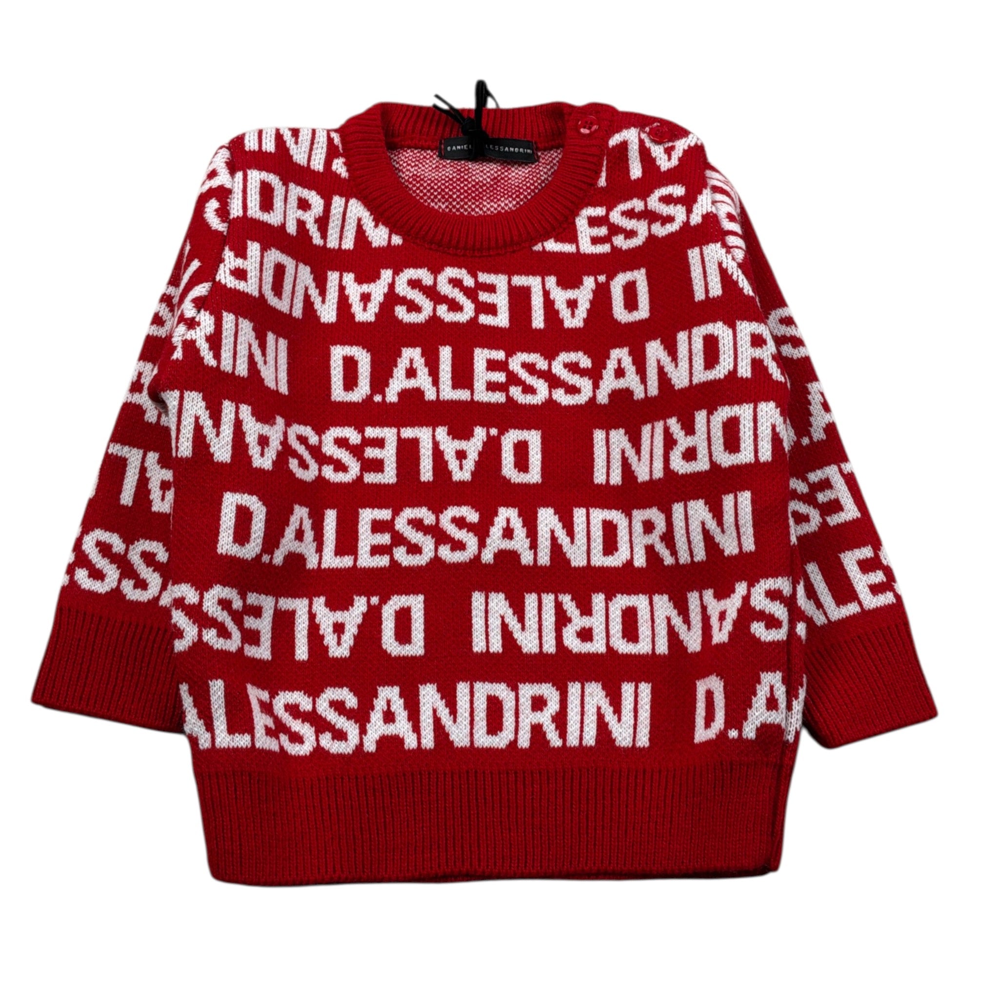 Daniele Alessandrini Maglia Girocollo tinta unita con Stampe Rosso per Neonato 1291W00106 ROSSO DANIELE ALESSANDRINI 