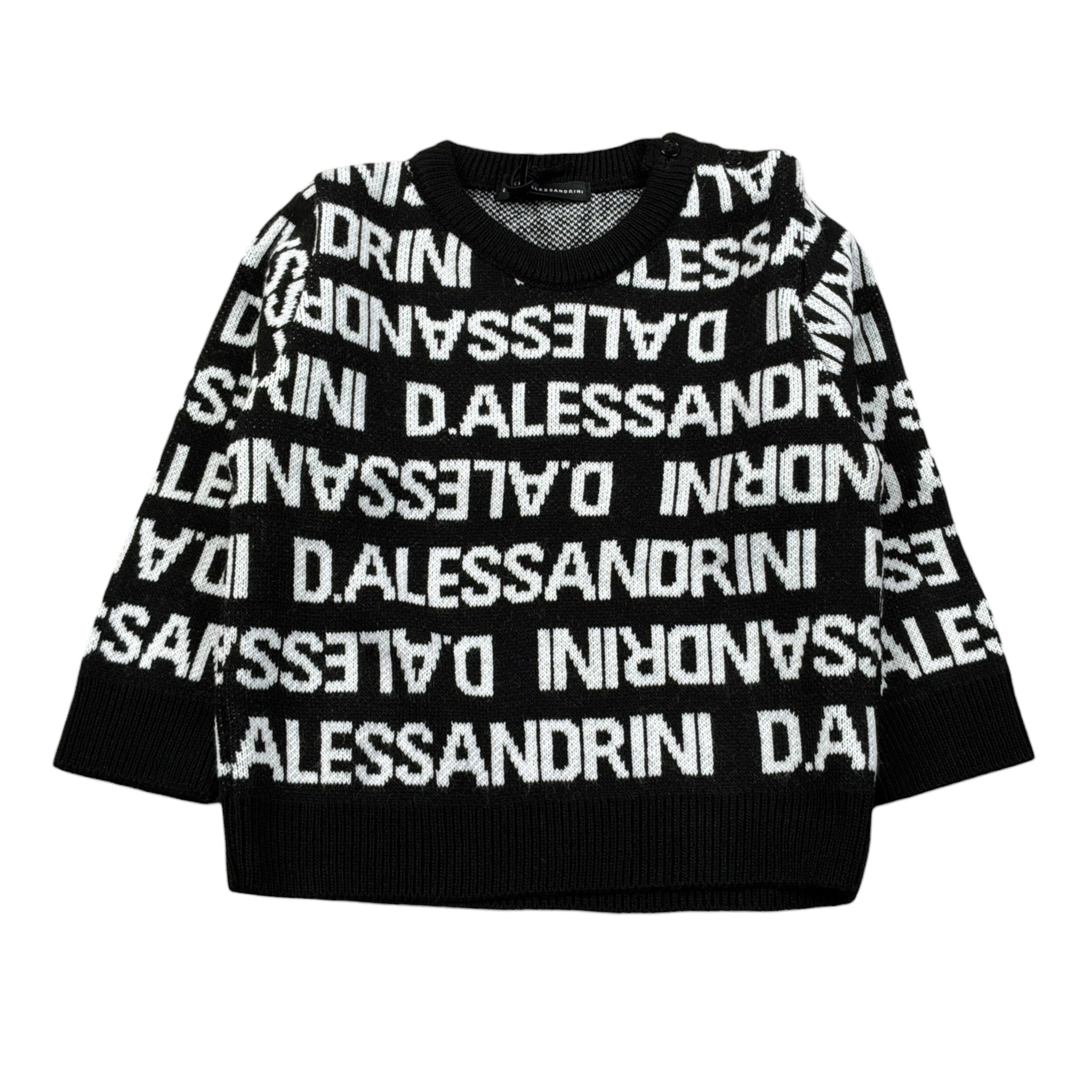 Daniele Alessandrini Maglia Girocollo tinta unita con Stampe Nero per Neonato 1291W00106X NERO DANIELE ALESSANDRINI 