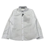 Daniele Alessandrini Camicia Manica Lunga Tinta Unit con Logo Bianco per Bambino 1295C00023J BIANCO DANIELE ALESSANDRINI 