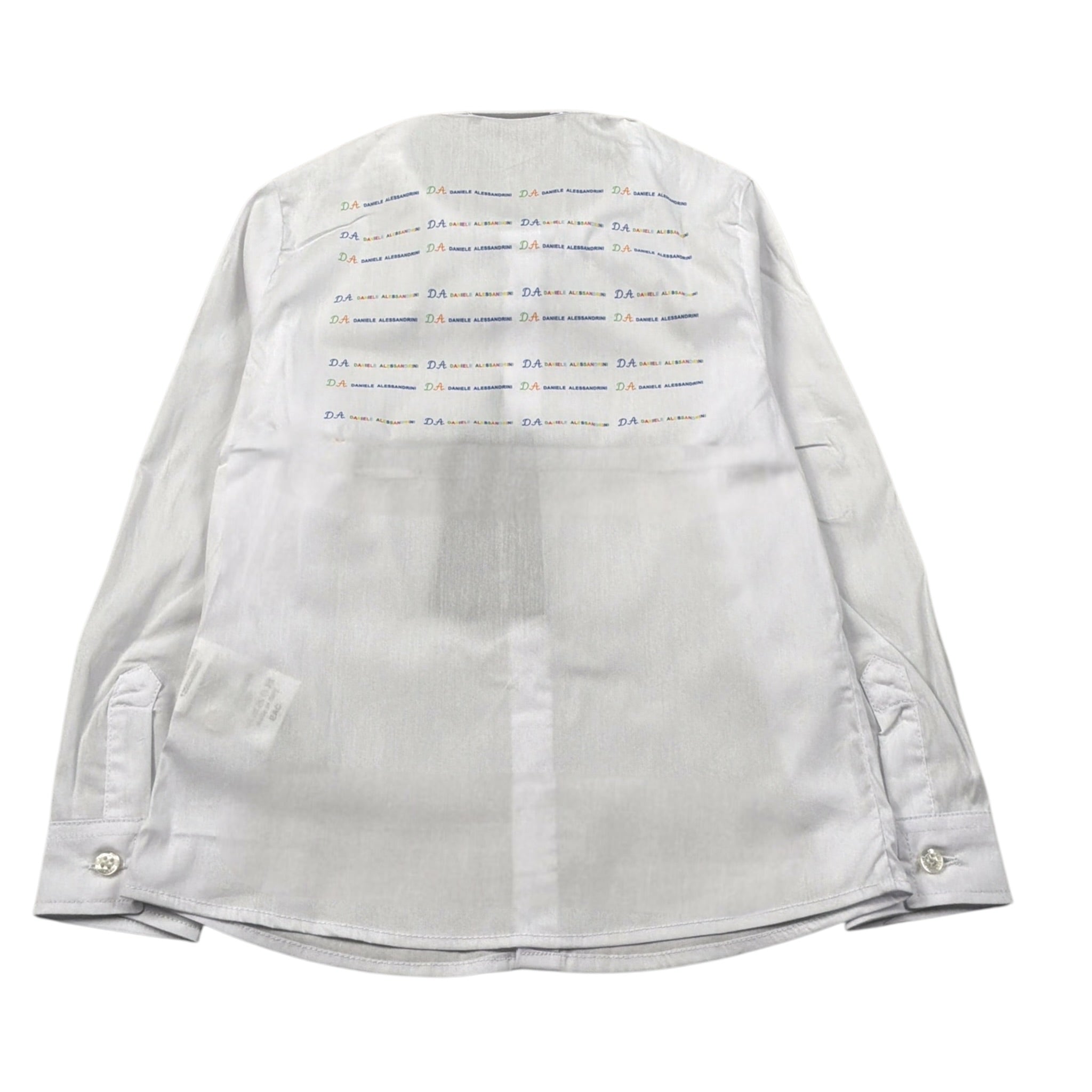 Daniele Alessandrini Camicia Manica Lunga Tinta Unit con Logo Bianco per Bambino 1295C00023J BIANCO DANIELE ALESSANDRINI 