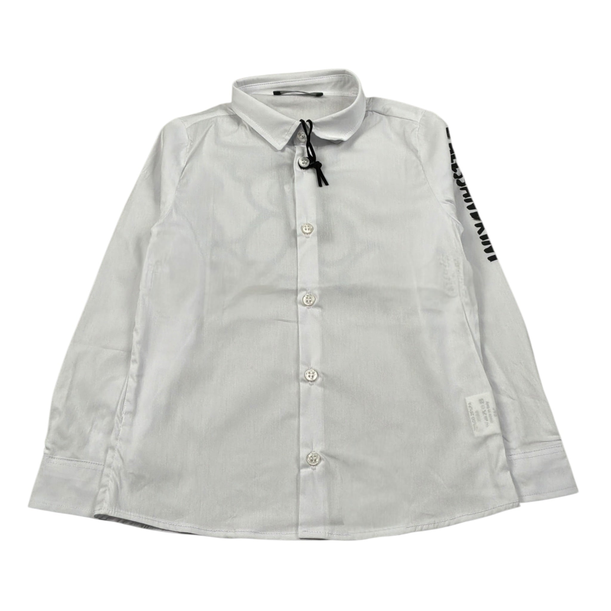 Daniele Alessandrini Camicia Manica Lunga tinta unita con Logo Bianco per Bambino 1295C00110 BIANCO DANIELE ALESSANDRINI 