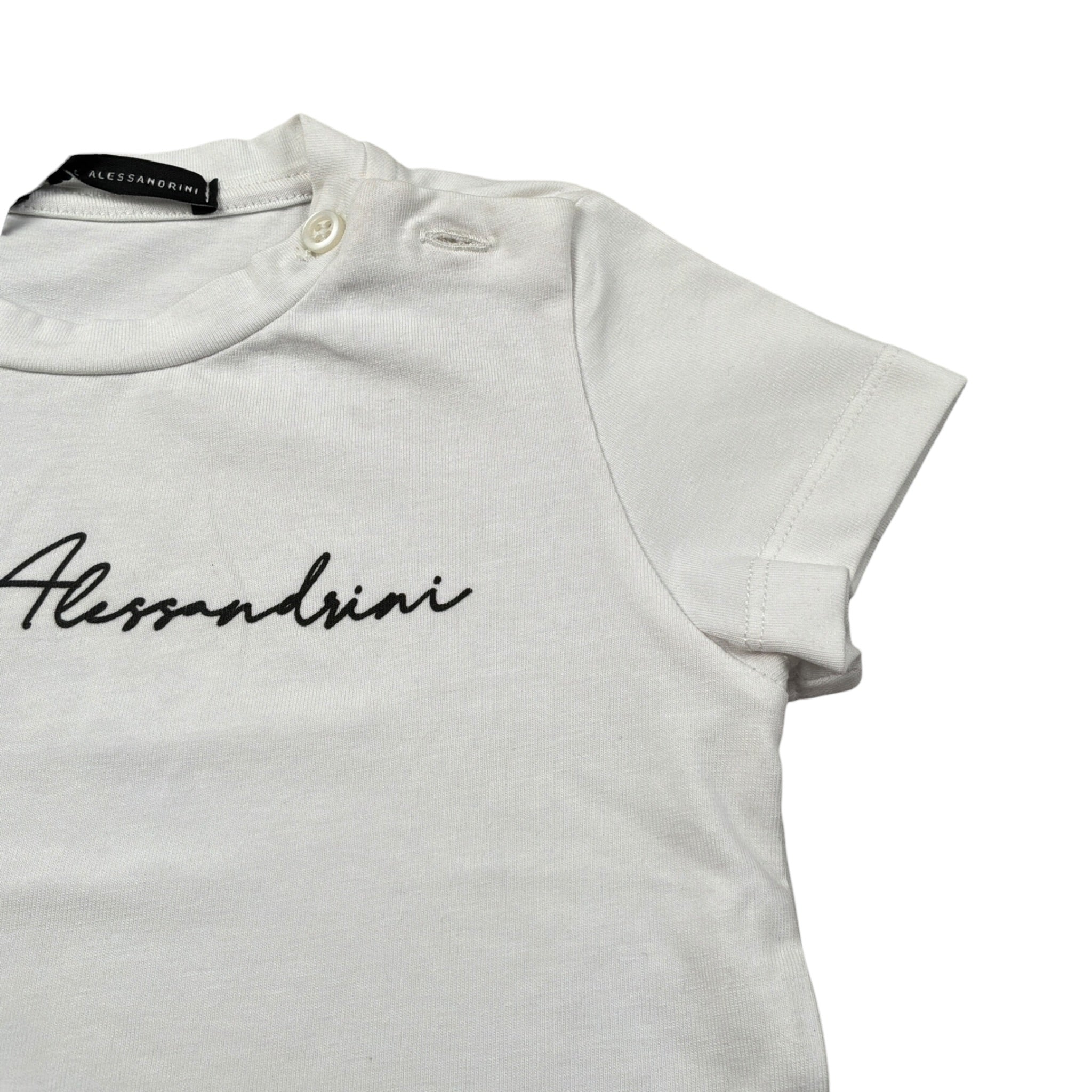 Daniele Alessandrini T-Shirt Girocollo tinta unita con Logo Bianco per Neonato 1296M0853 BIANCO DANIELE ALESSANDRINI 