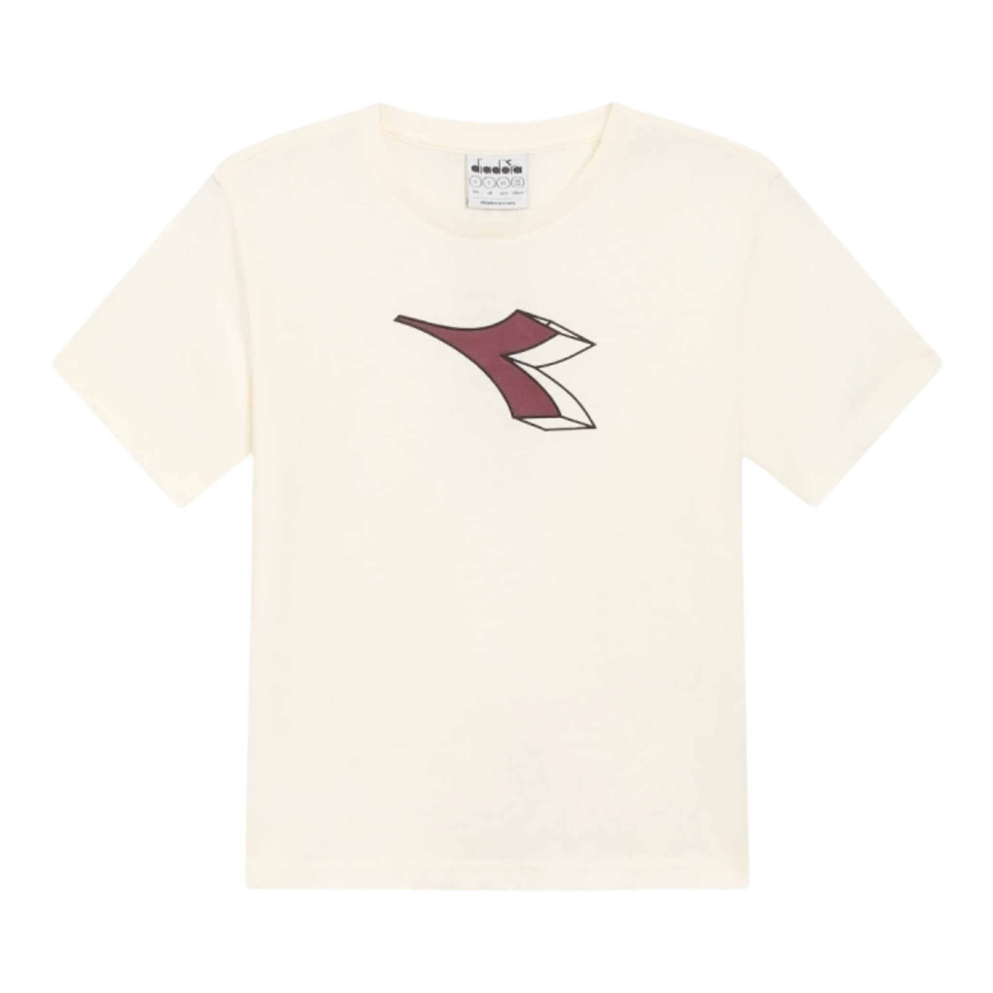 Diadora T-Shirt Girocollo tinta unita con Logo Panna per Bambino 102182237 PANNA DIADORA 