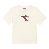 Diadora T-Shirt Girocollo tinta unita con Logo Panna per Bambino 102182237X PANNA DIADORA 