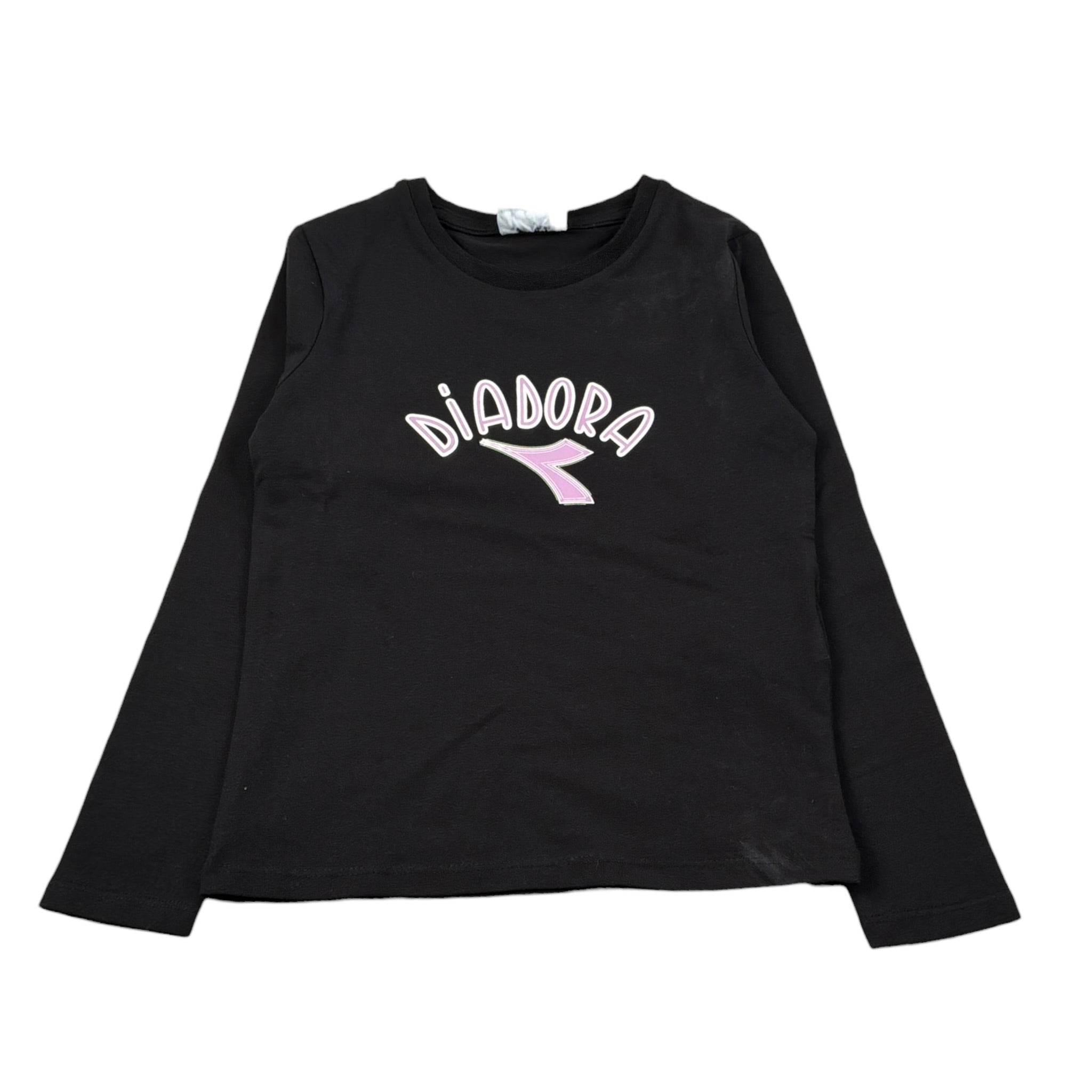 Diadora Shirt Girocollo tinta unita con Logo Nero per Bambino 102182243X NERO DIADORA 