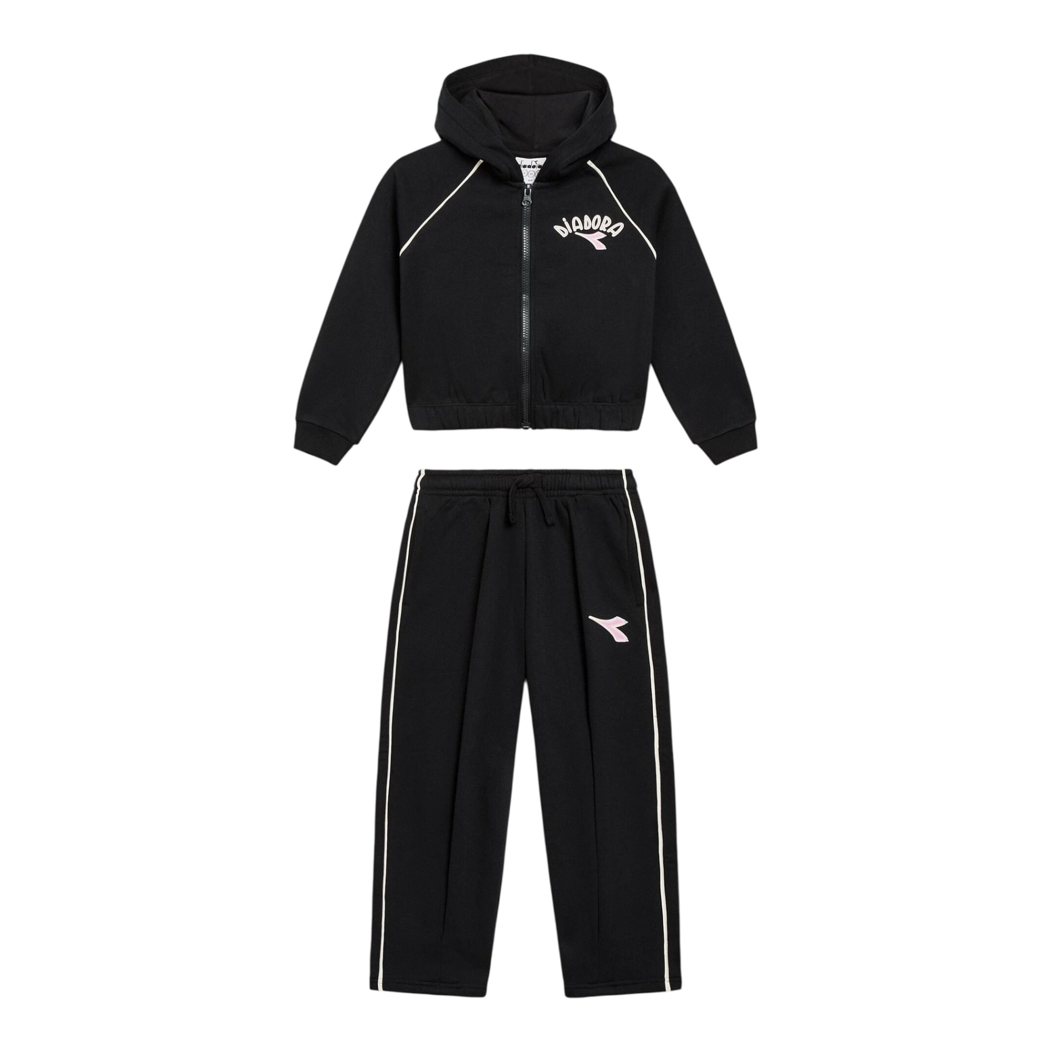 Diadora Completo 2 Pezzi Felpa-Pantalone tinta unita Nero per Bambina 102182247 NERO DIADORA 