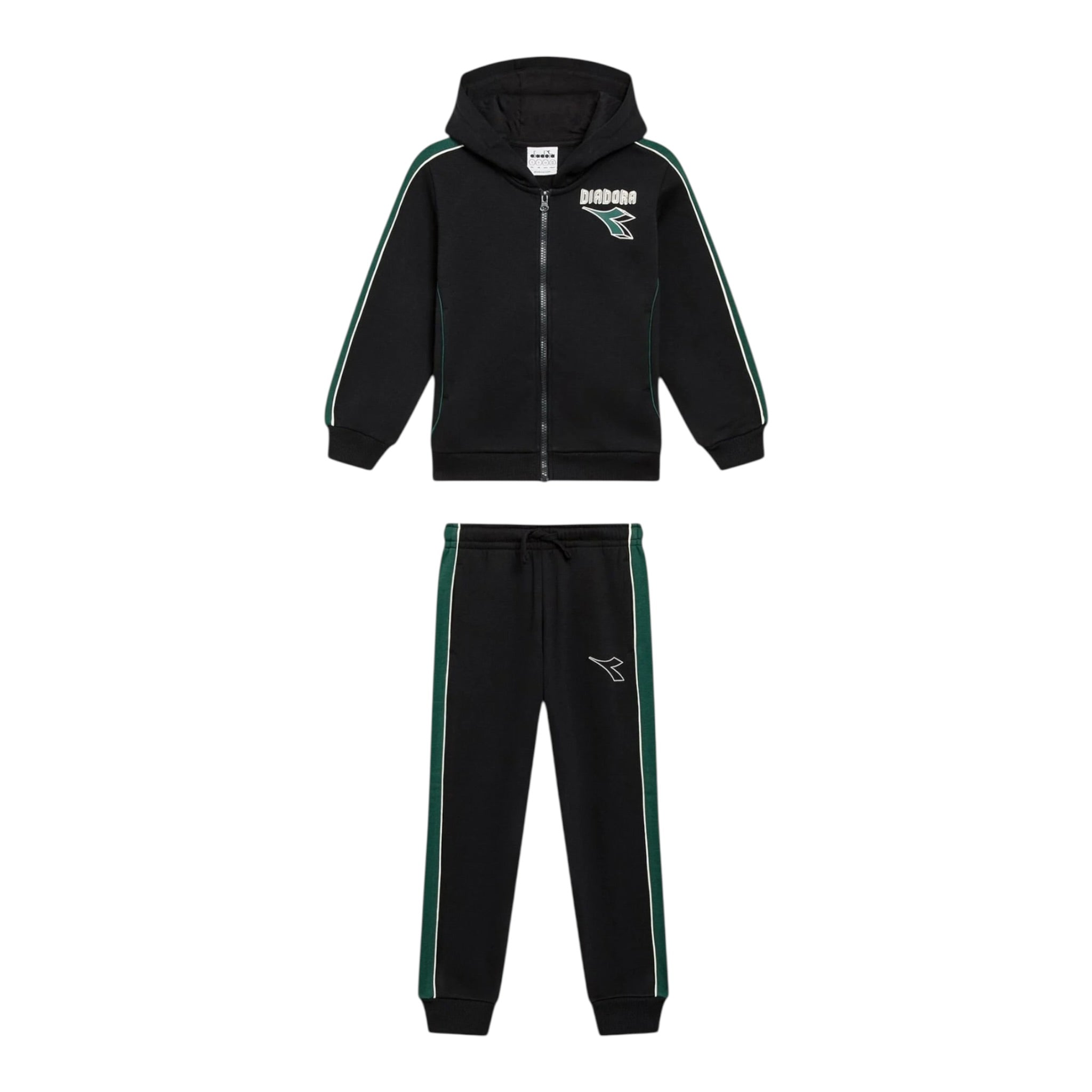 Diadora Completo 2 Pezzi Felpa-Pantalone tinta unita Nero per Bambino 102182257X NERO DIADORA 