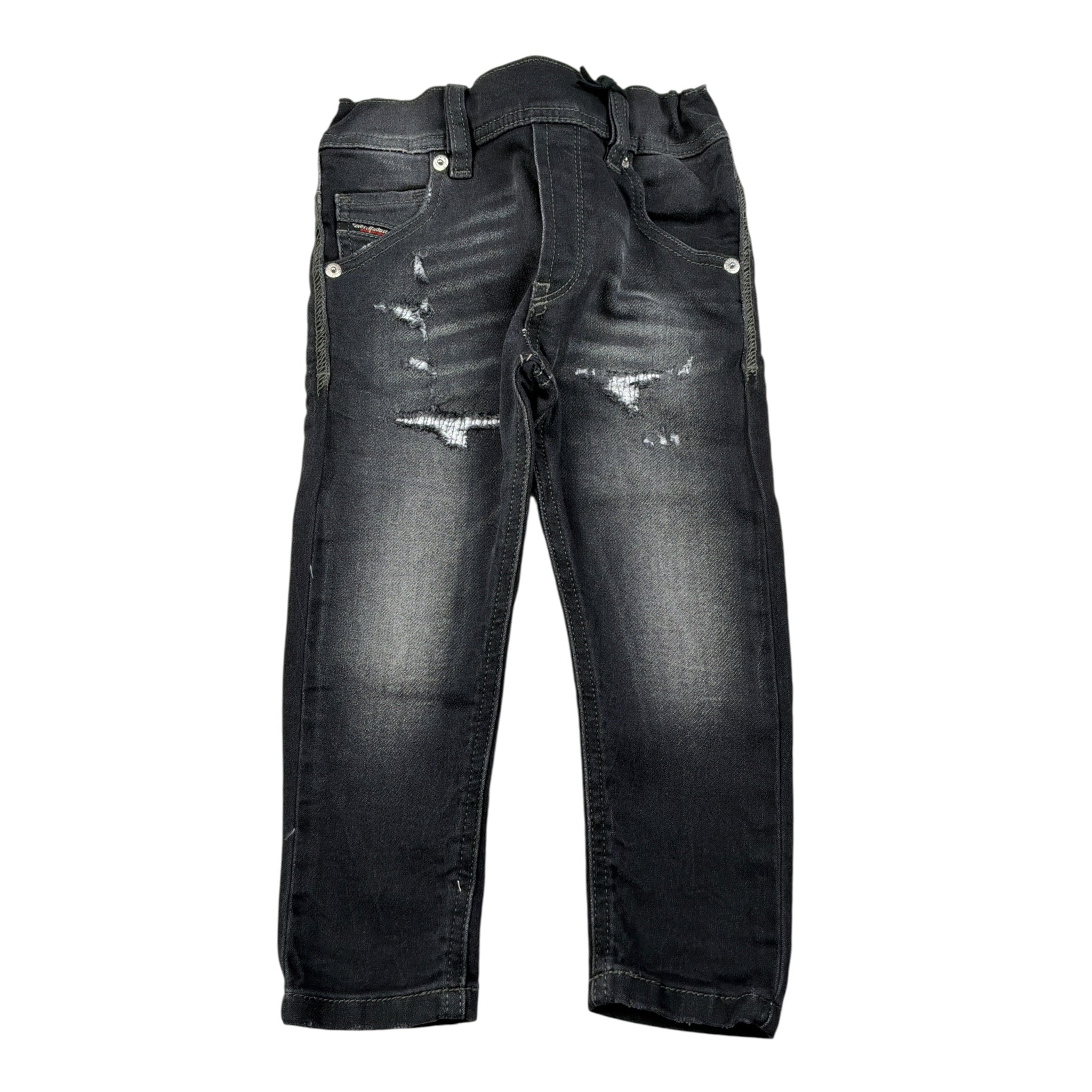 Diesel Jeans tinta unita con Girovita Regolabile Nero per Bambino FEIHEI NERO DIESEL 