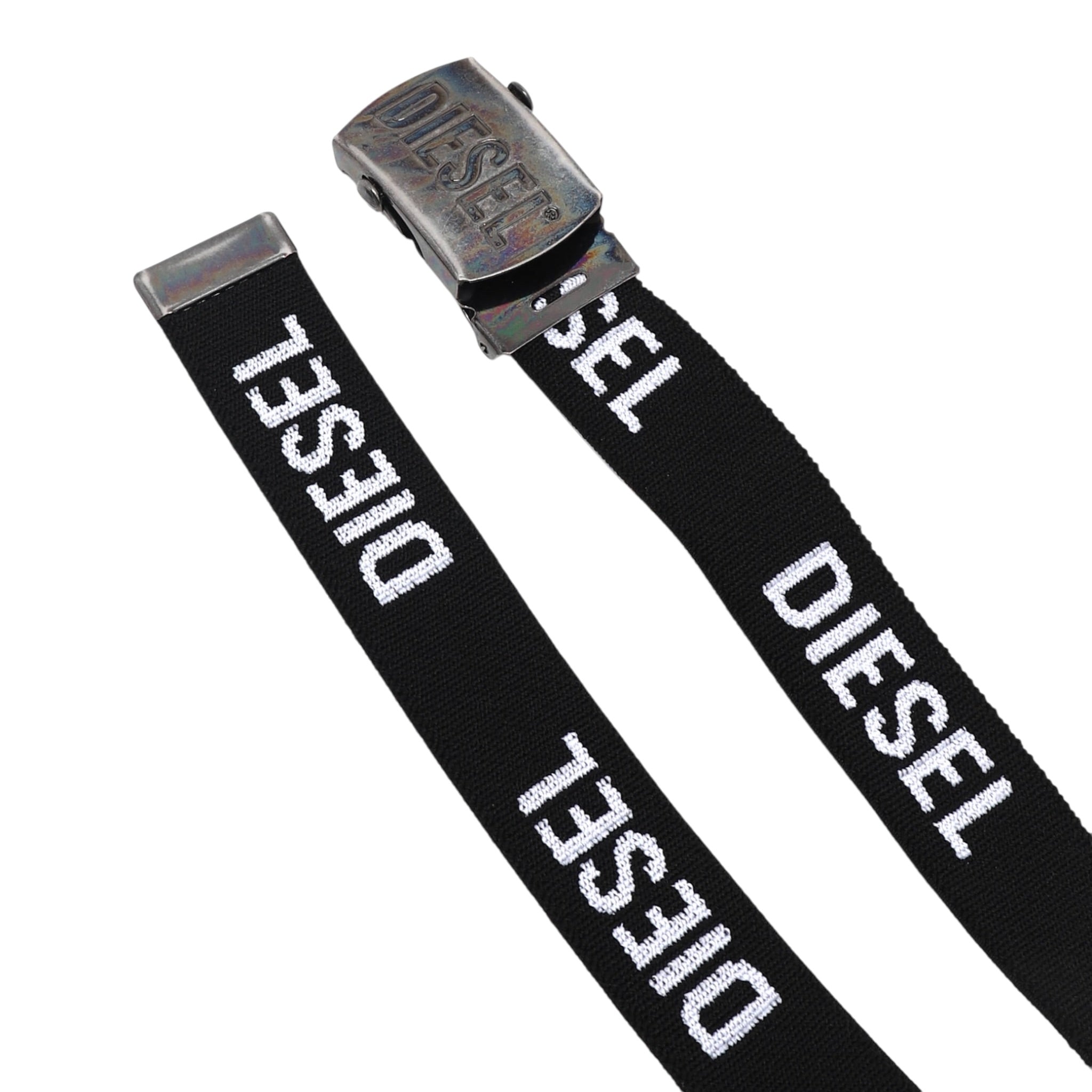Diesel Cintura Bicolore con Logo Bianco/Nero per Bambino J00655 BIANCO/NERO DIESEL 