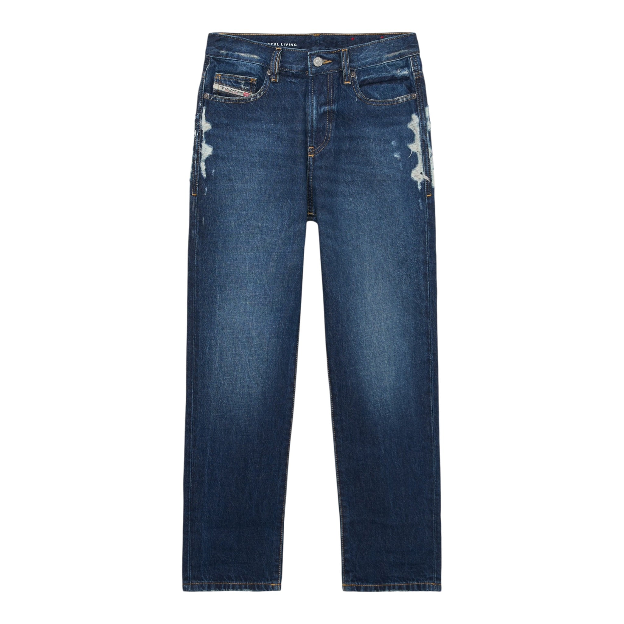 Diesel Jeans tinta unita con Girovita Regolabile Blu per Bambino J00809 BLU DIESEL 