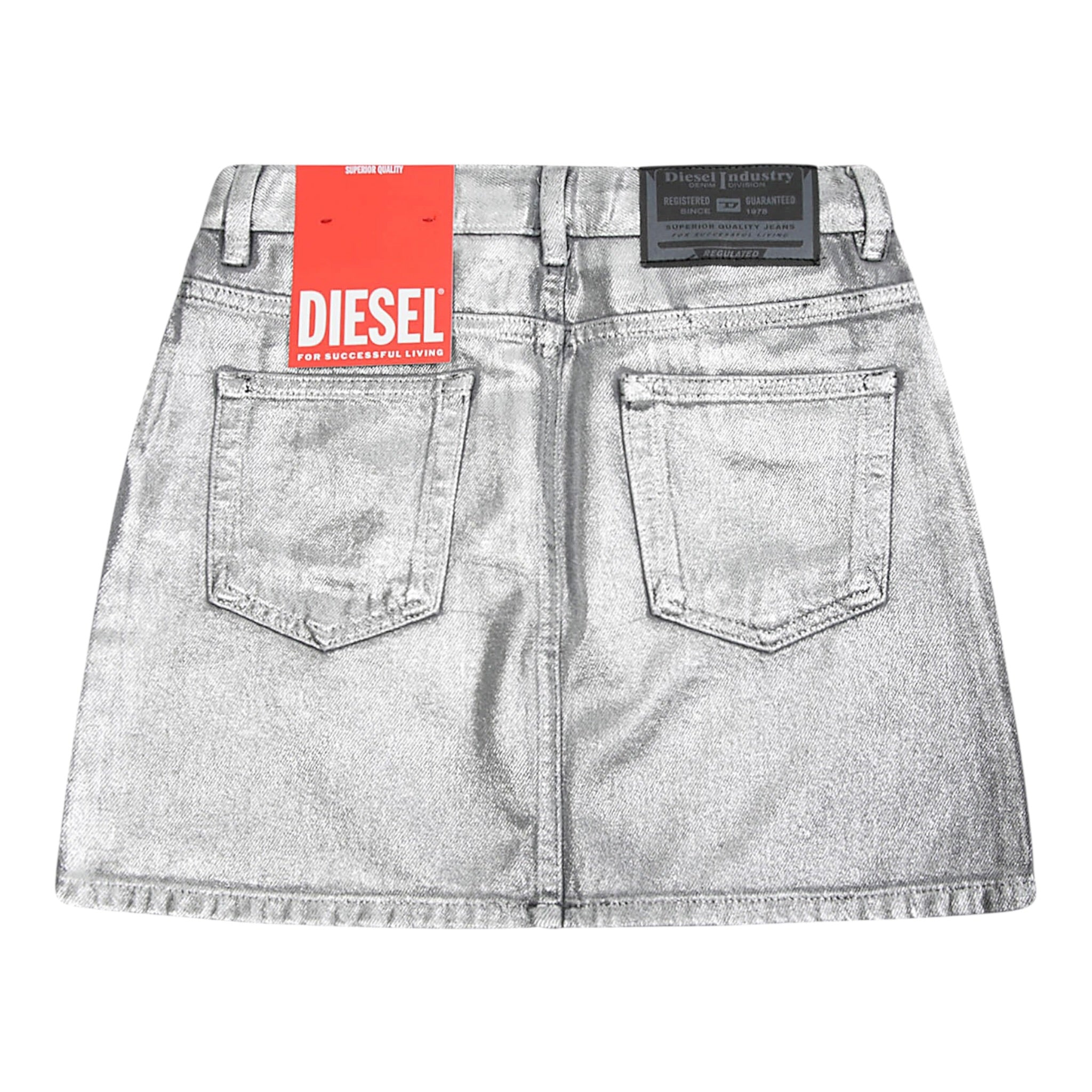 Diesel Gonna tinta unita con Girovita Regolabile Argento per Bambina J009588 ARGENTO DIESEL 