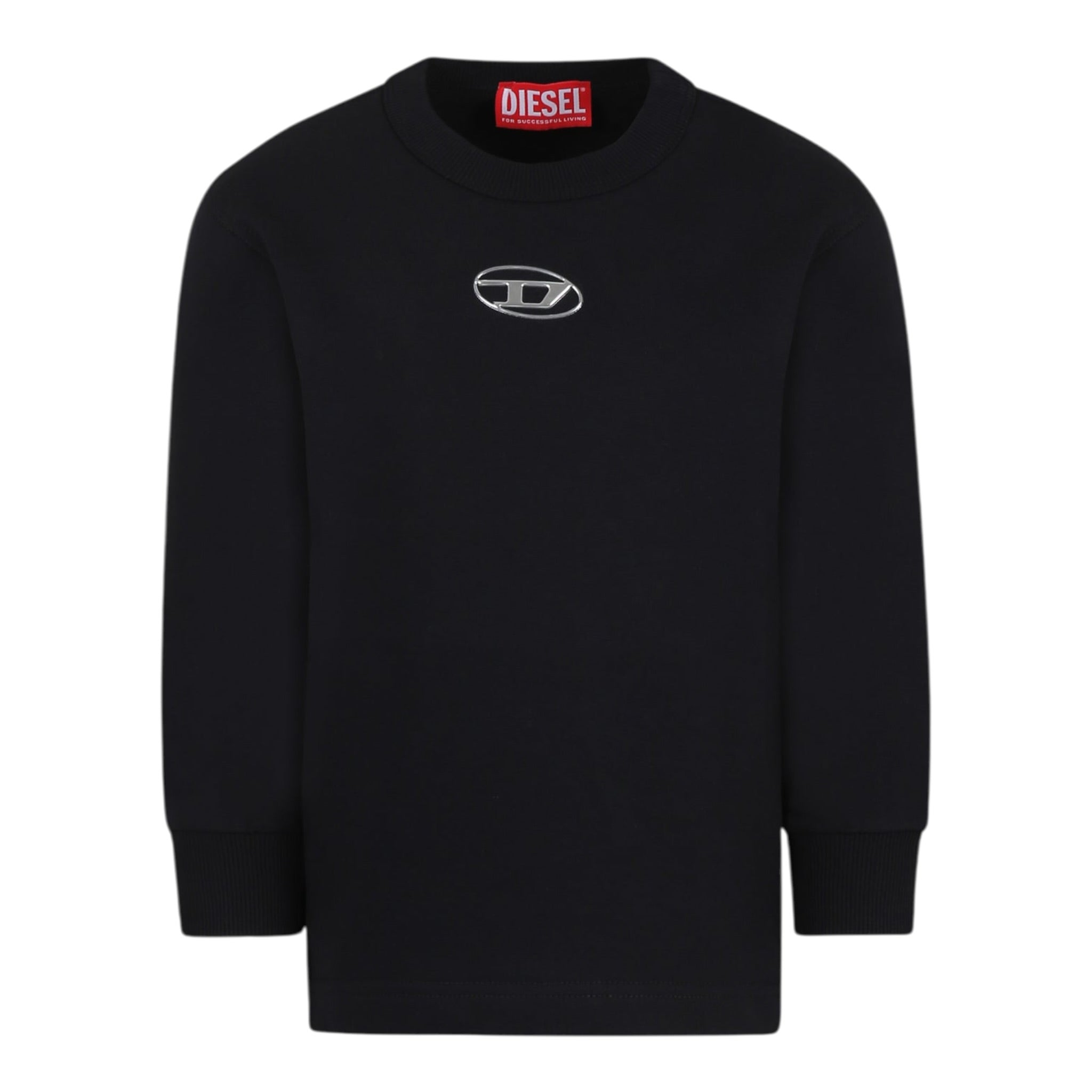 Diesel Felpa tinta unita con Logo Nero per Bambino J02024 NERO DIESEL 