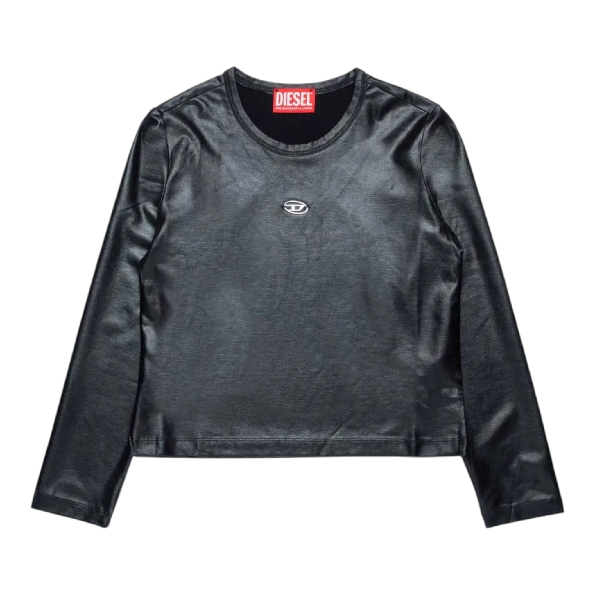 Diesel Shirt In Ecopelle tinta unita con Logo Nero per Bambina J02058 NERO DIESEL 