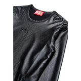 Diesel Shirt In Ecopelle tinta unita con Logo Nero per Bambina J02058 NERO DIESEL 