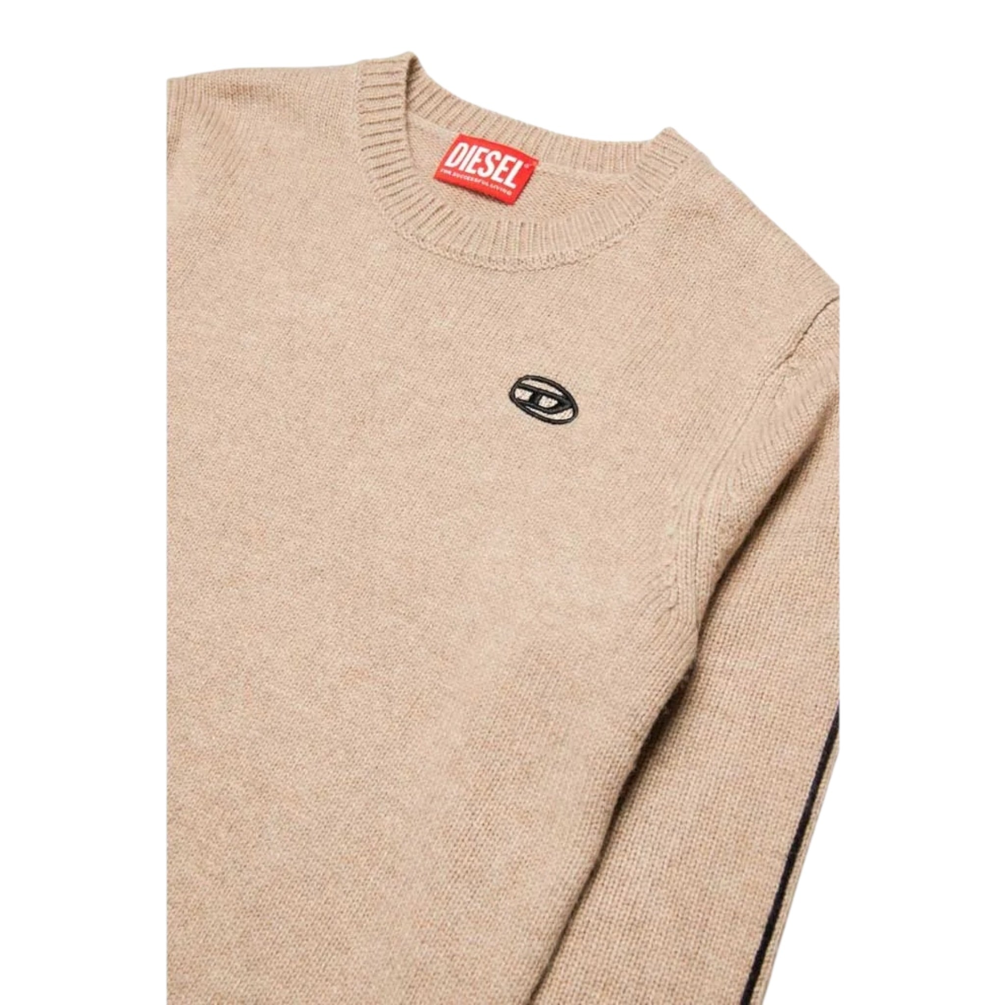 Diesel Maglia tinta unita con Logo Beige per Bambina J02085 BEIGE DIESEL 