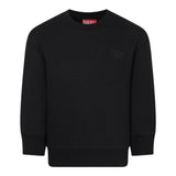 Diesel Felpa Chiusa Girocollo tinta unita con Logo Nero per Bambino J02274 NERO DIESEL 