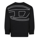 Diesel Felpa Chiusa Girocollo tinta unita con Logo Nero per Bambino J02274 NERO DIESEL 