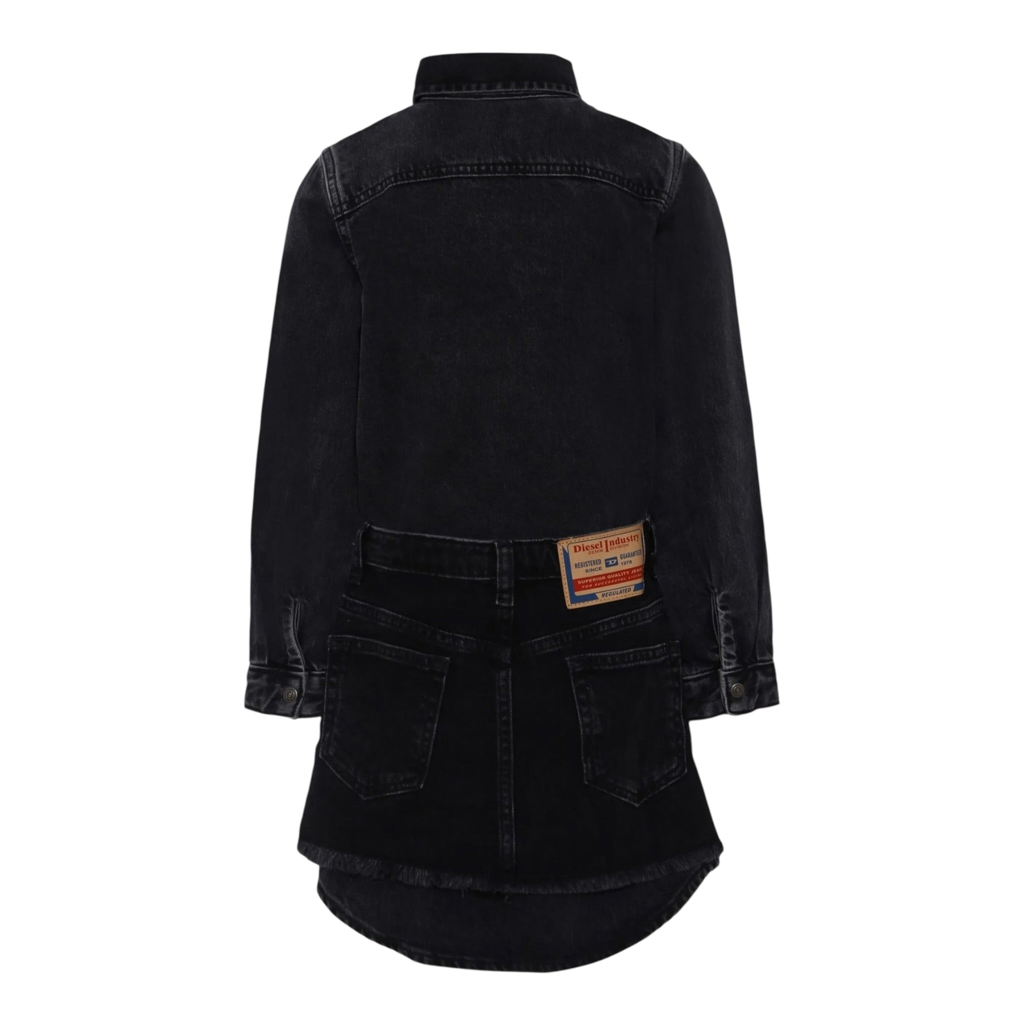 Diesel Abito tinta unita In Denim Nero per Bambina J02350 NERO DIESEL 
