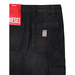 Diesel Jeans tinta unita con Girovita Regolabile Nero per Bambino J02361 NERO DIESEL 