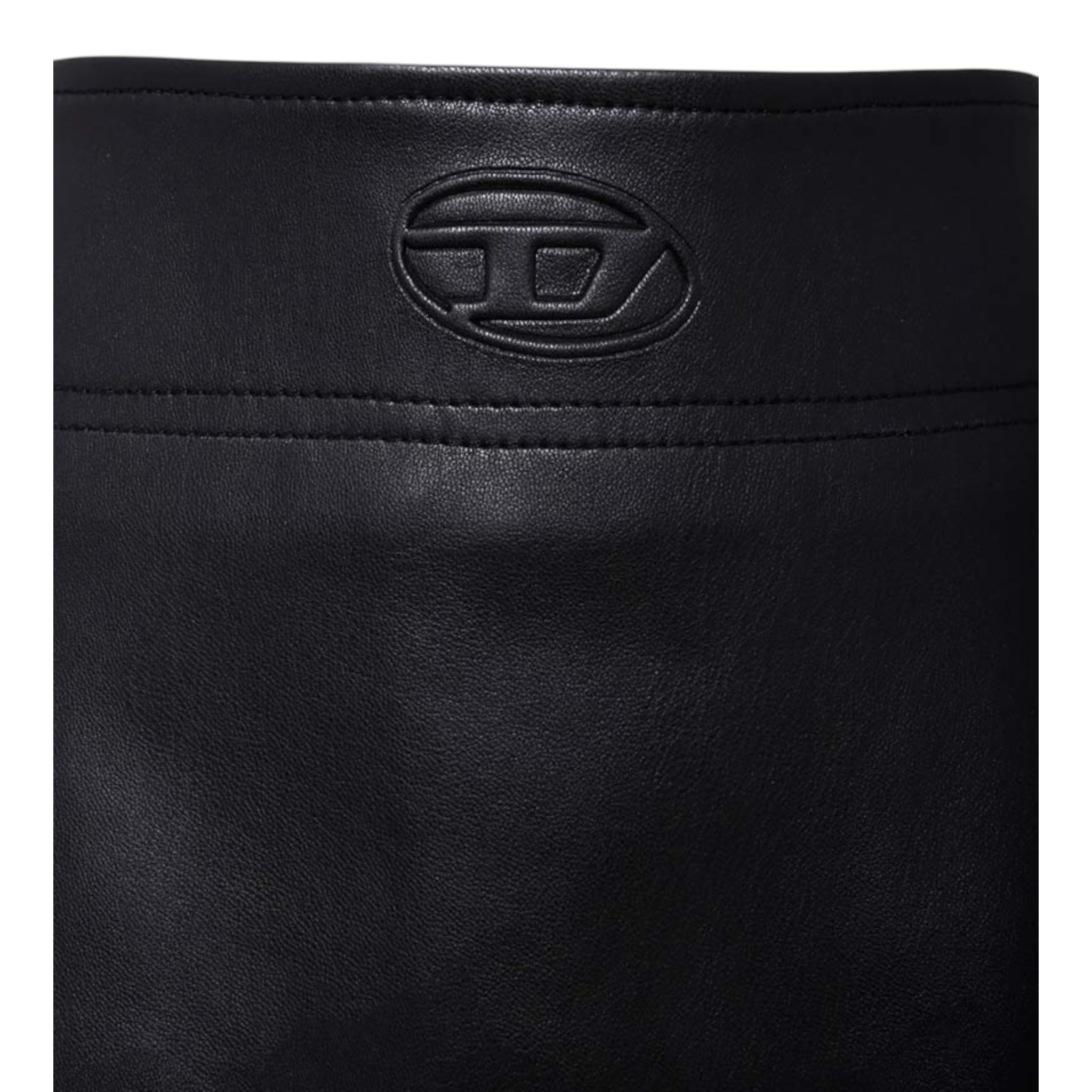 Diesel Gonna tinta unita In Ecopelle Nero per Bambina J02367XX NERO DIESEL 