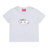 Diesel T-Shirt tinta unita con Paillettes Bianco per Bambina J02371X BIANCO DIESEL 