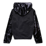 Diesel Felpa tinta unita con Cappuccio E Paillettes Nero per Bambina J02374 NERO DIESEL 