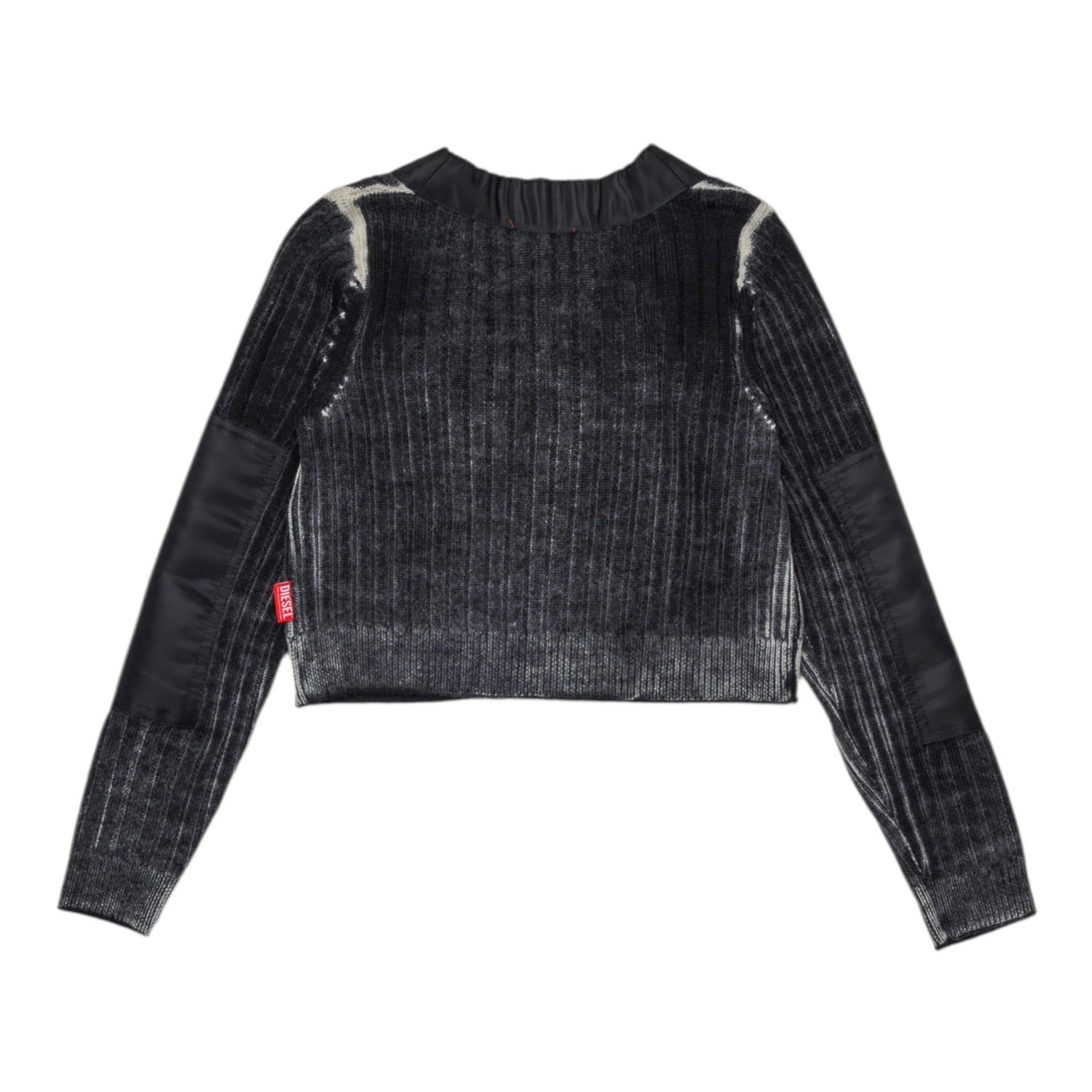 Diesel Maglia Crop tinta unita con Zip Nero per Bambina J02383 NERO DIESEL 