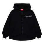 Diesel Felpa tinta unita con Cappuccio E Zip Nero per Bambino J02386 NERO DIESEL 