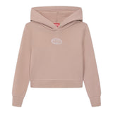 Diesel Felpa tinta unita con Cappuccio E Stampa Rosa per Bambina J02416XXX ROSA DIESEL 