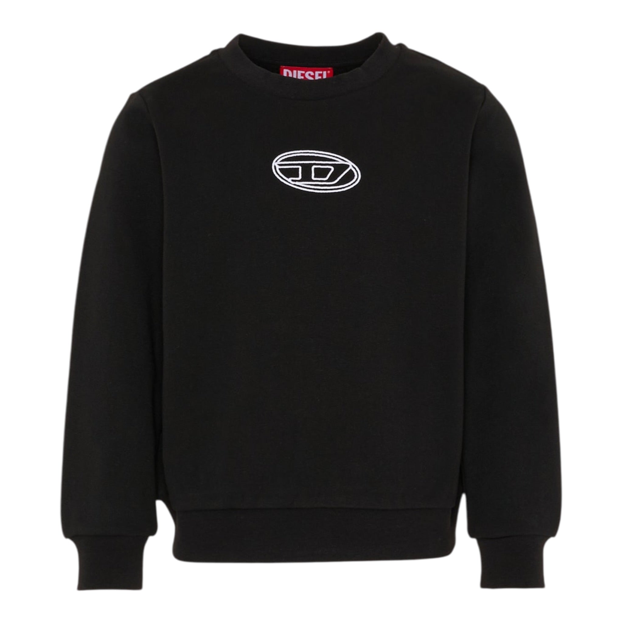 Diesel Felpa Chiusa tinta unita con Logo Nero per Bambino J02417 NERO DIESEL 