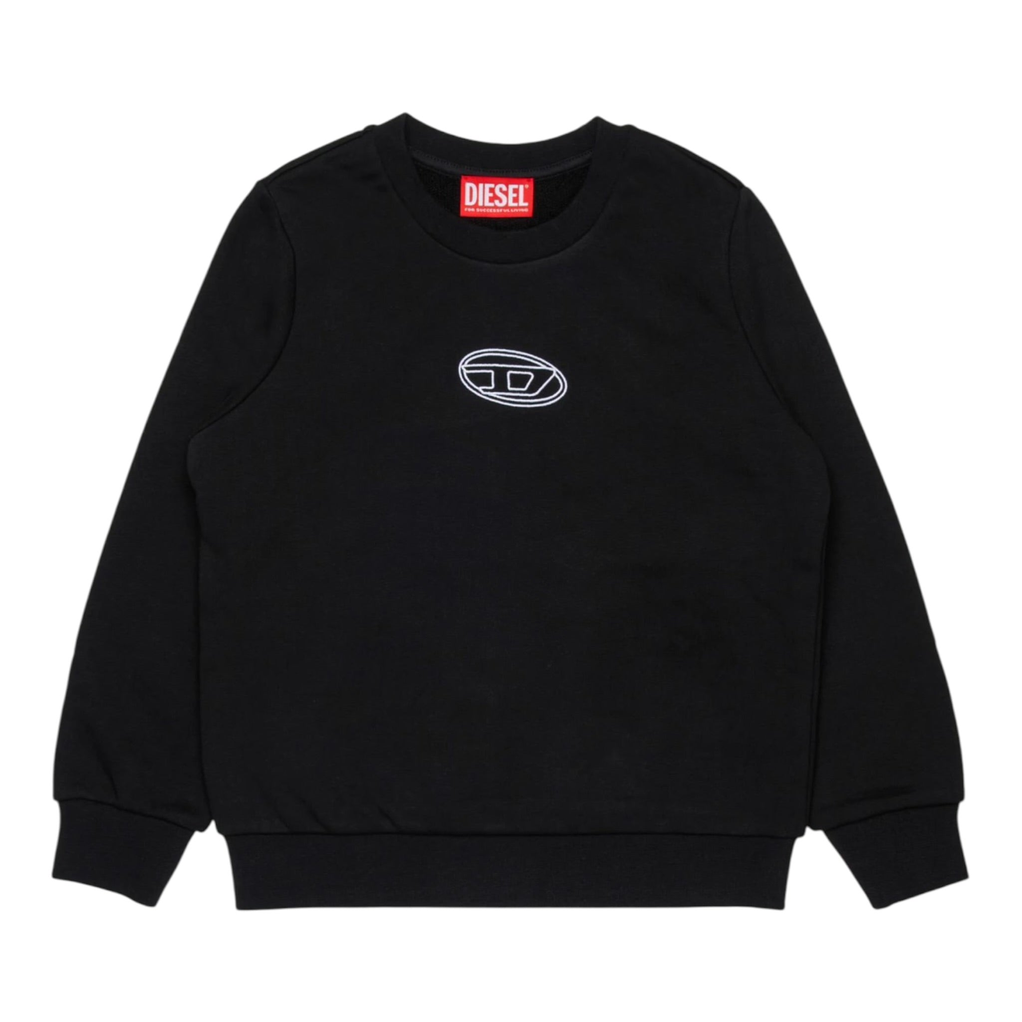 Diesel Felpa Chiusa tinta unita con Logo Nero per Bambino J02417X NERO DIESEL 