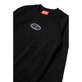 Diesel Felpa Chiusa tinta unita con Logo Nero per Bambino J02417X NERO DIESEL 