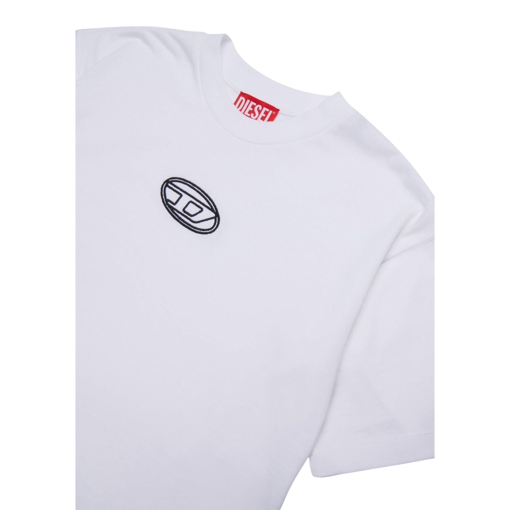 Diesel T-Shirt tinta unita con Logo Bianco per Bambina J02428X BIANCO DIESEL 