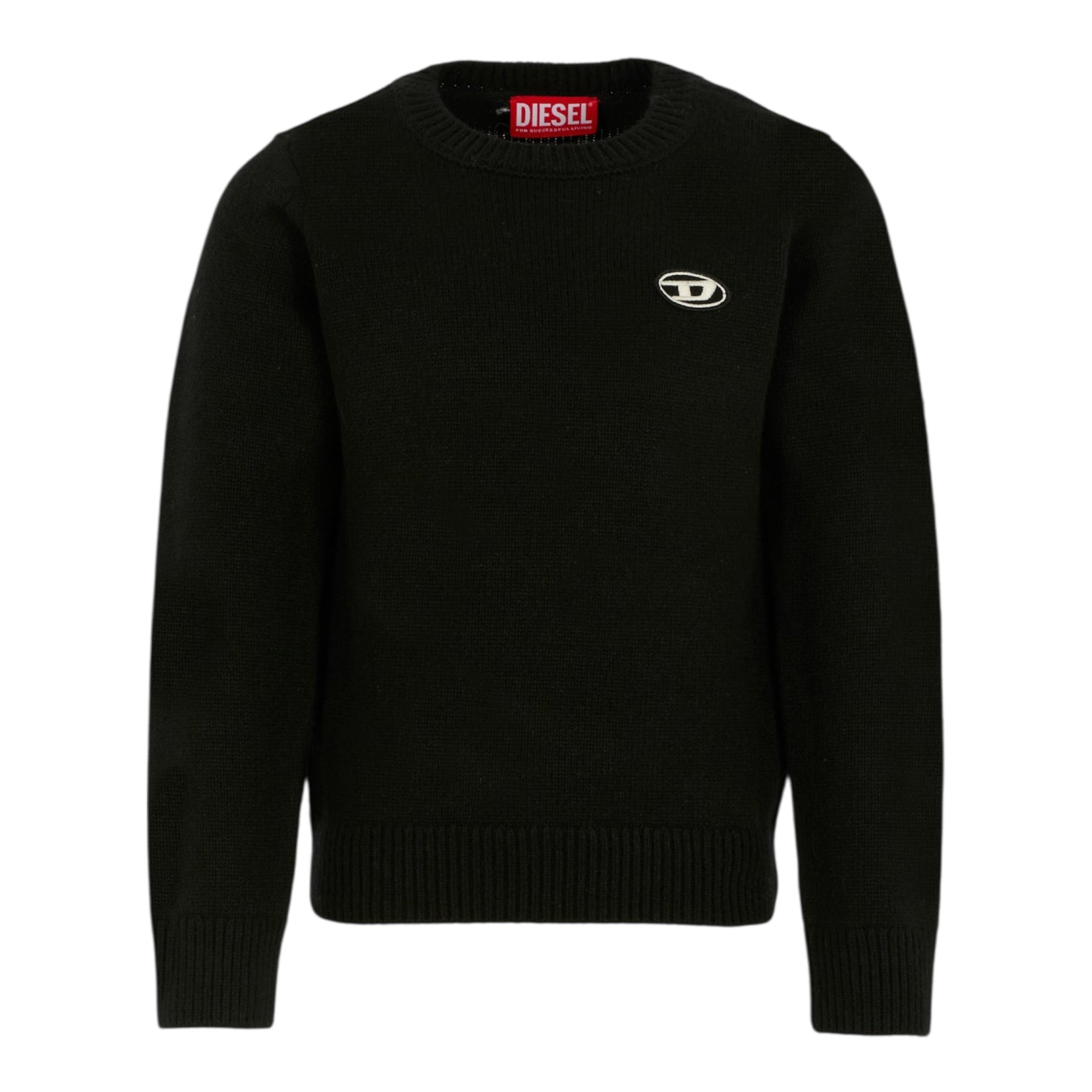 Diesel Maglia tinta unita con Logo Nero per Bambino J02430 NERO DIESEL 