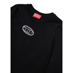 Diesel Shirt tinta unita Girocollo con Stampa Nero per Bambina J0243100YI9 NERO DIESEL 