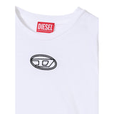 Diesel Shirt tinta unita con Logo Bianco per Bambina J02431 BIANCO DIESEL 